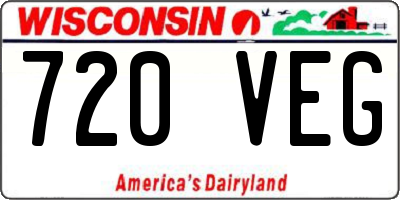 WI license plate 720VEG