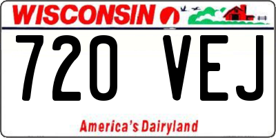 WI license plate 720VEJ