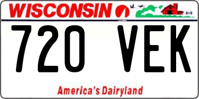 WI license plate 720VEK