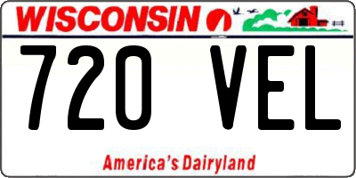 WI license plate 720VEL