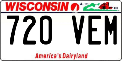 WI license plate 720VEM
