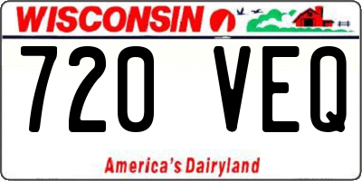 WI license plate 720VEQ