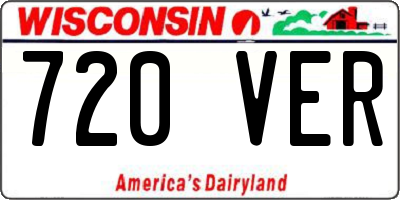 WI license plate 720VER