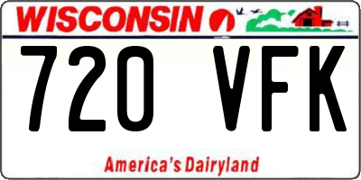 WI license plate 720VFK