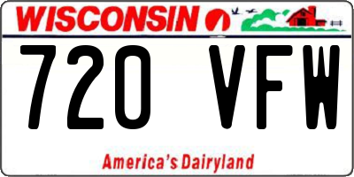 WI license plate 720VFW
