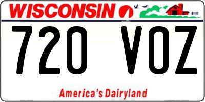 WI license plate 720VOZ