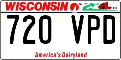 WI license plate 720VPD