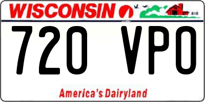 WI license plate 720VPO