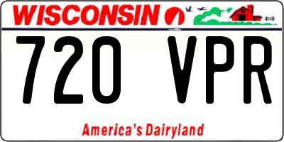 WI license plate 720VPR