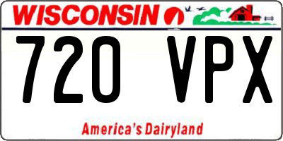 WI license plate 720VPX