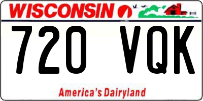 WI license plate 720VQK