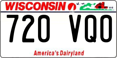 WI license plate 720VQO