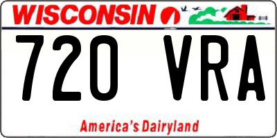 WI license plate 720VRA