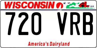WI license plate 720VRB