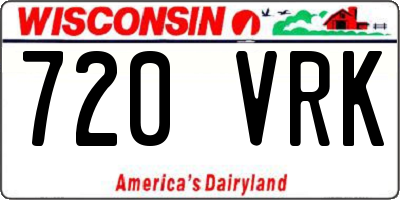 WI license plate 720VRK