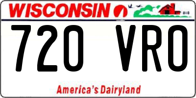 WI license plate 720VRO