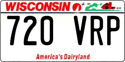 WI license plate 720VRP