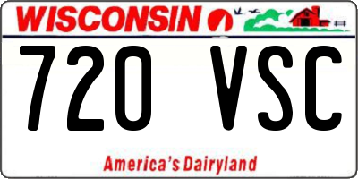 WI license plate 720VSC