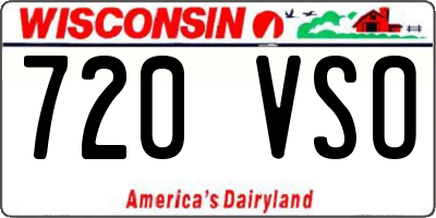 WI license plate 720VSO