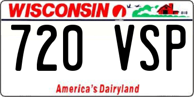WI license plate 720VSP