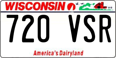 WI license plate 720VSR