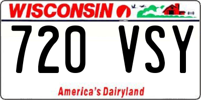 WI license plate 720VSY
