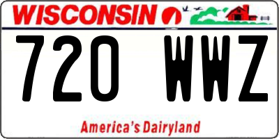 WI license plate 720WWZ