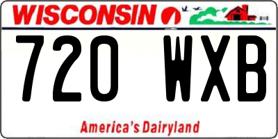 WI license plate 720WXB