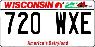 WI license plate 720WXE