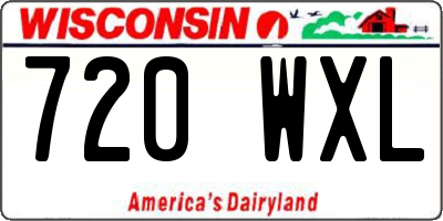 WI license plate 720WXL