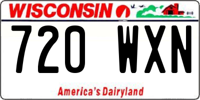 WI license plate 720WXN