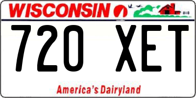 WI license plate 720XET
