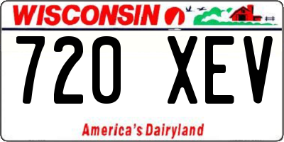 WI license plate 720XEV