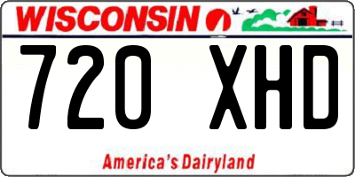 WI license plate 720XHD