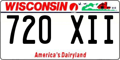 WI license plate 720XII