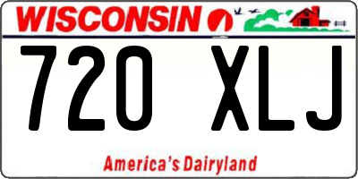 WI license plate 720XLJ