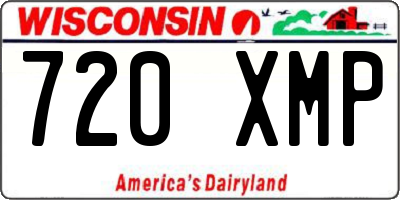 WI license plate 720XMP