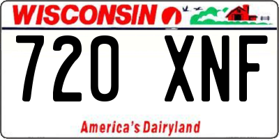 WI license plate 720XNF
