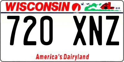 WI license plate 720XNZ