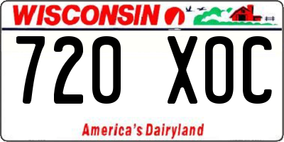 WI license plate 720XOC
