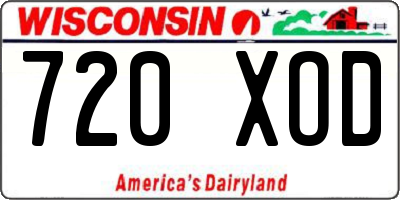 WI license plate 720XOD