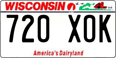 WI license plate 720XOK