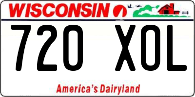 WI license plate 720XOL