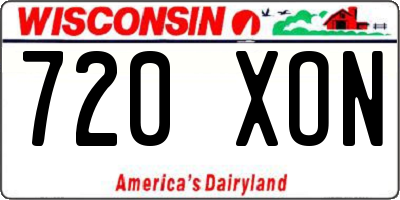 WI license plate 720XON