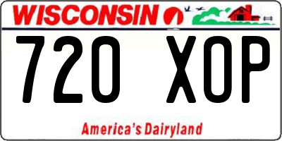 WI license plate 720XOP