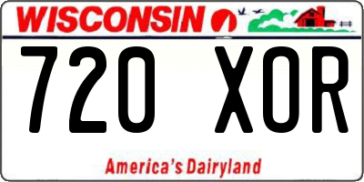 WI license plate 720XOR