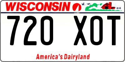 WI license plate 720XOT