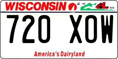 WI license plate 720XOW