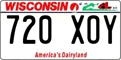WI license plate 720XOY