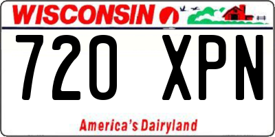 WI license plate 720XPN